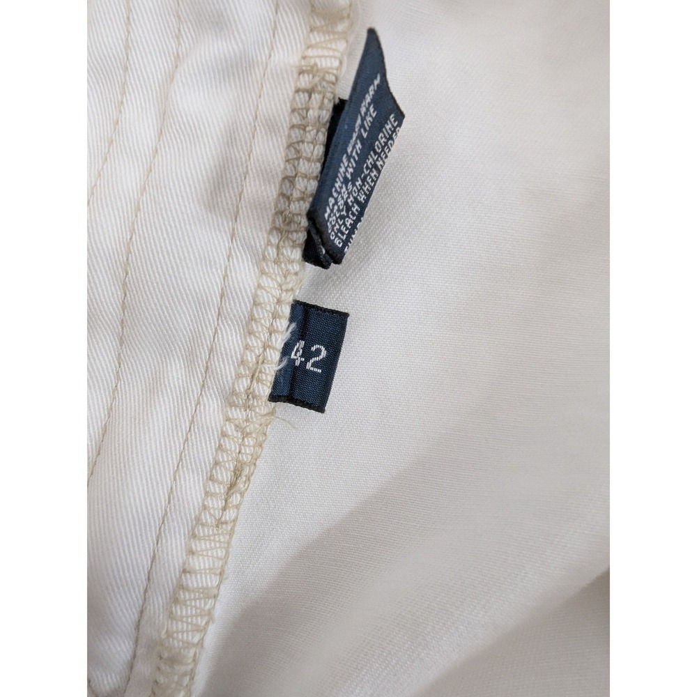 Vintage Polo Ralph Lauren Mens Cargo Shorts White Cotton Size 42 Drawstring - Picture 11 of 14
